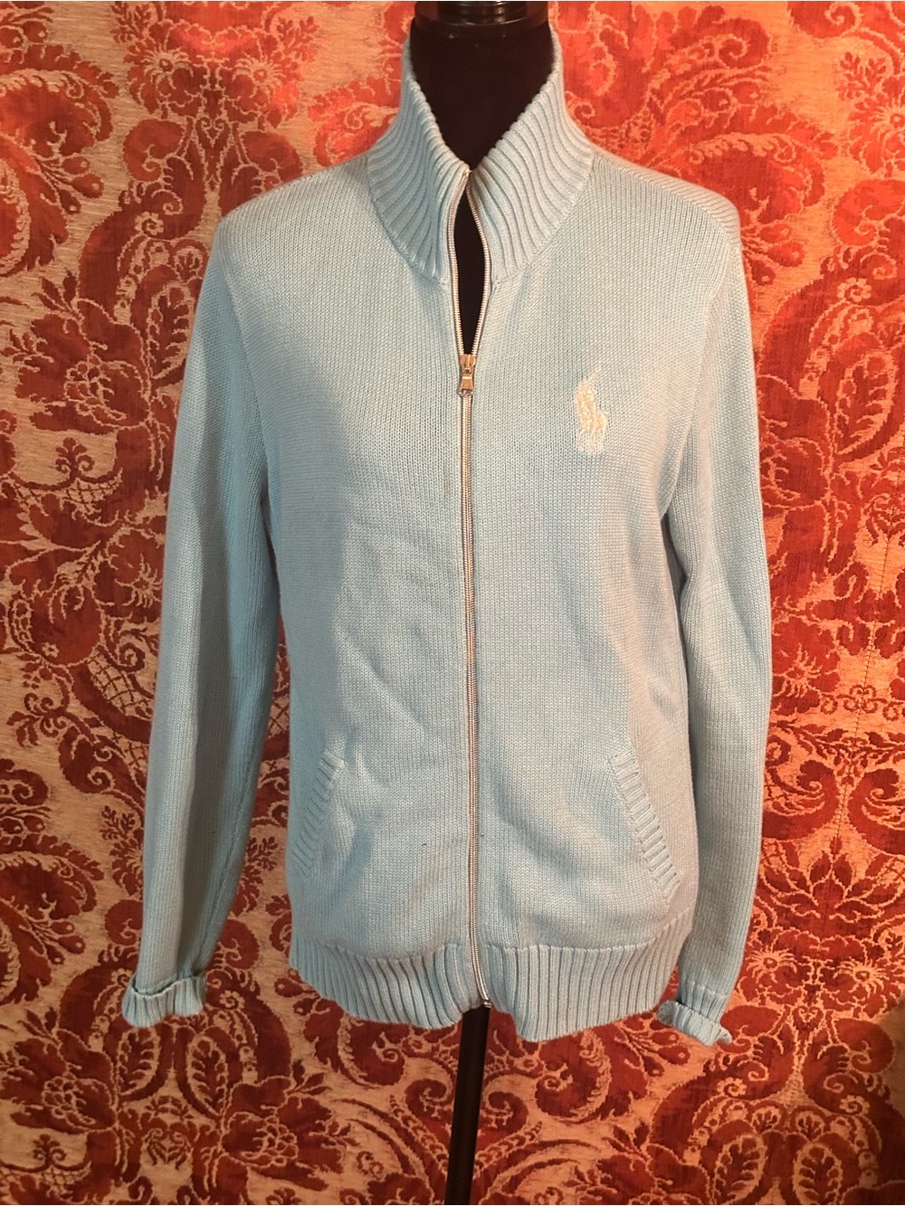 Ralph Lauren Golf Light Blue Women's Zip Cardigan-Vintage